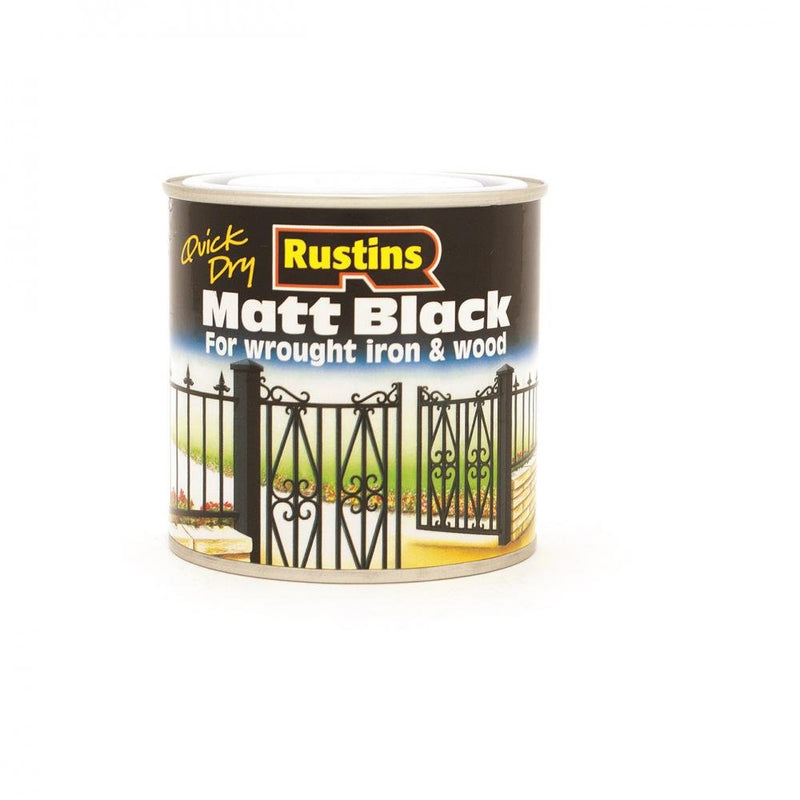 Rustins Quick Dry Black Paint Matt - 250ml - SPECIALITY PAINT/ACCESSORIES - Beattys of Loughrea