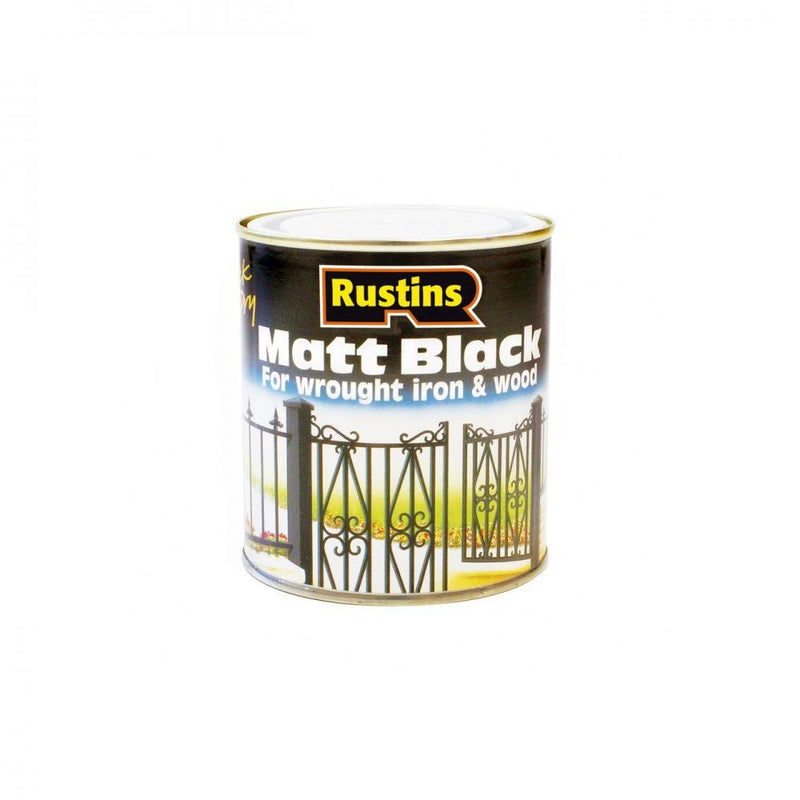 Rustins Quick Dry Black Paint Matt - 500ml - SPECIALITY PAINT/ACCESSORIES - Beattys of Loughrea