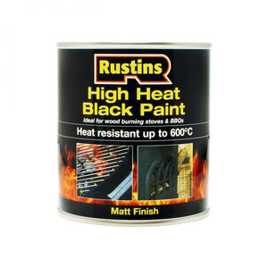 Rustins High Heat Black Paint - 500ml - SPECIALITY PAINT/ACCESSORIES - Beattys of Loughrea