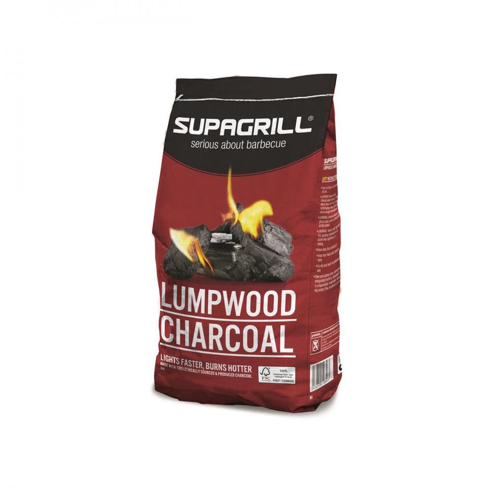 Supagrill Lumpwood Charcoal - 8kg - BBQ FUEL BBQ TOOLS, ACCESSORIES , TENT PEGS - Beattys of Loughrea