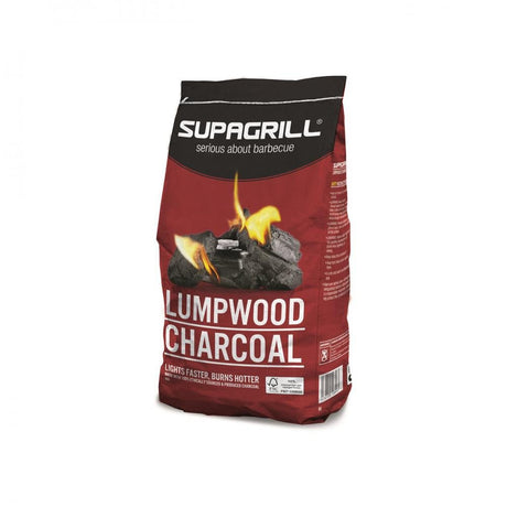 Supagrill Lumpwood Charcoal - 8kg - BBQ FUEL BBQ TOOLS, ACCESSORIES , TENT PEGS - Beattys of Loughrea