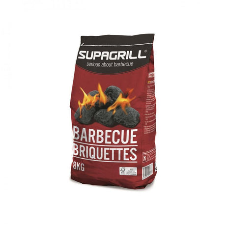 SupaGrill 8Kg Charcoal Briquettes - BBQ FUEL BBQ TOOLS, ACCESSORIES , TENT PEGS - Beattys of Loughrea