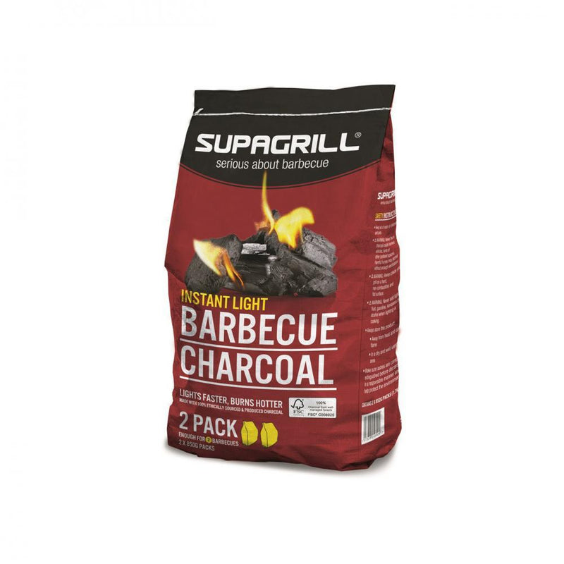 Supagrill Instant Light Barbecue Charcoal 1.7Kg - BBQ FUEL BBQ TOOLS, ACCESSORIES , TENT PEGS - Beattys of Loughrea
