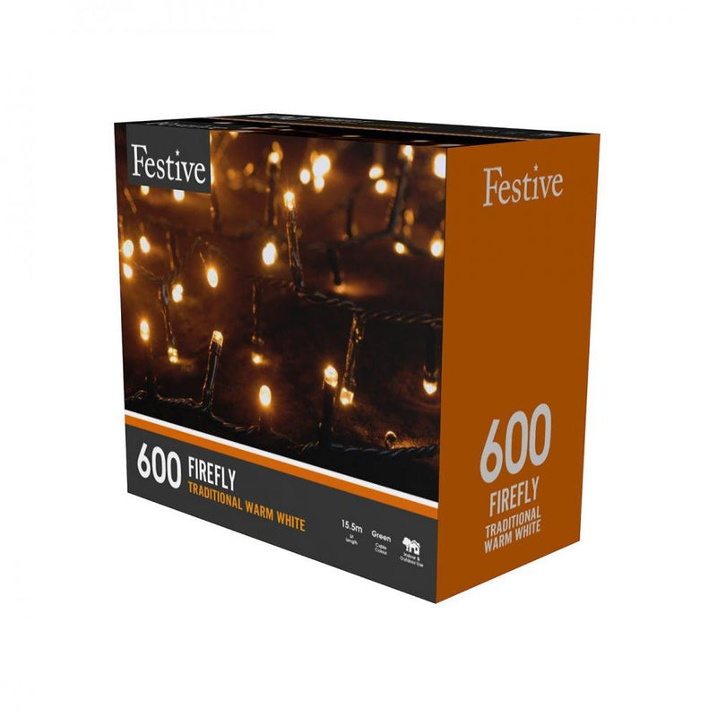 600 Traditional Warm White Firefly Lights - XMAS LIGHTS LED - Beattys of Loughrea