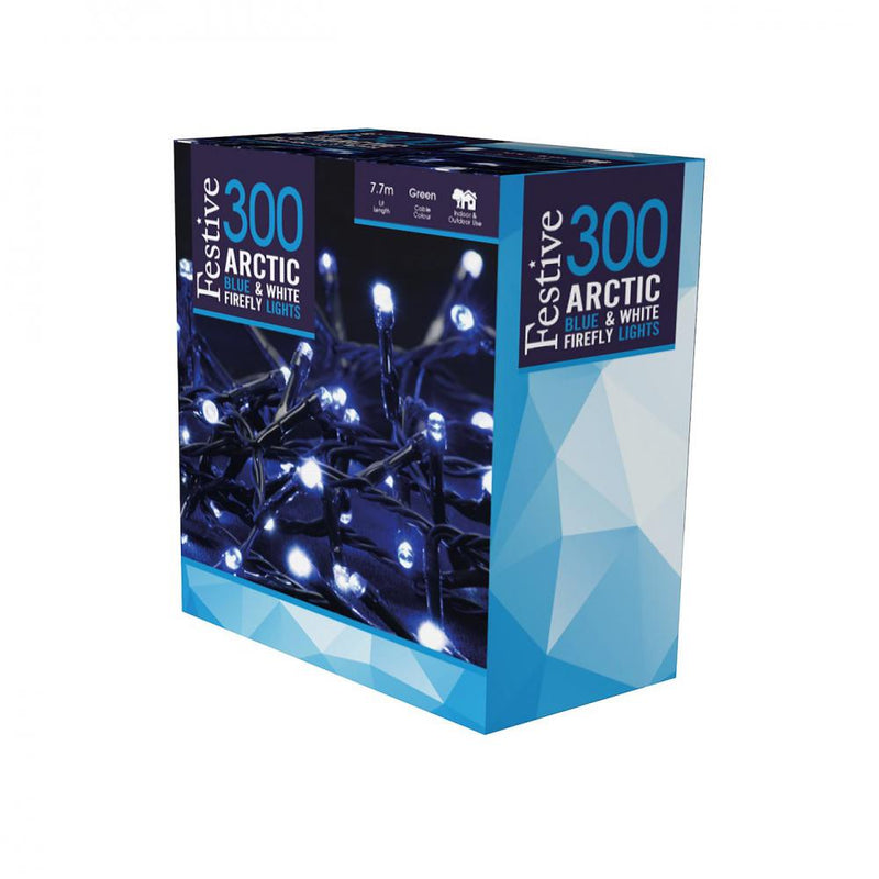 300 Artic Blue & White Firefly Lights - XMAS LIGHTS LED - Beattys of Loughrea