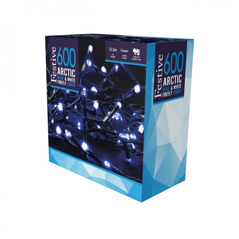 600 Artic Blue & White Firefly Lights - XMAS LIGHTS LED - Beattys of Loughrea