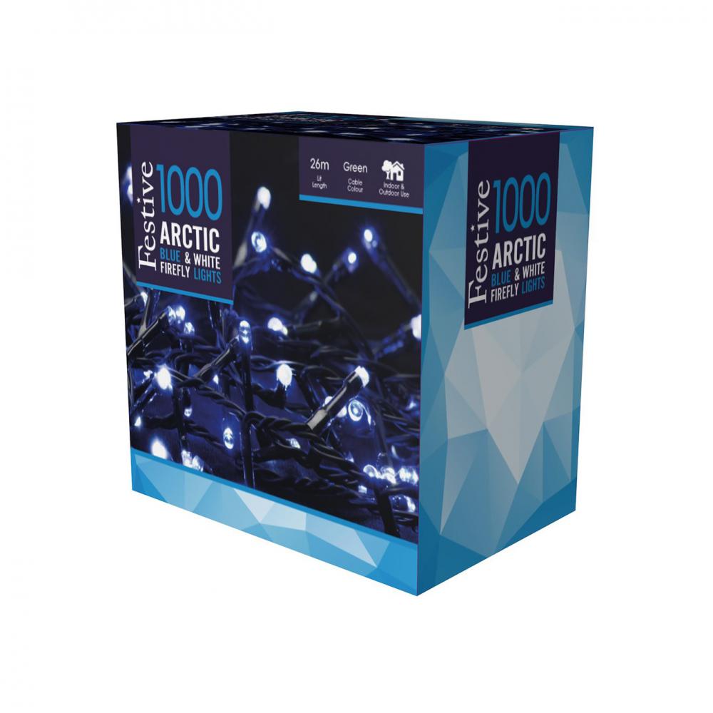 1000 Artic Blue & White Firefly Lights - XMAS LIGHTS LED - Beattys of Loughrea