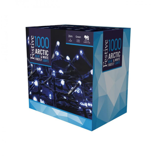 1000 Artic Blue & White Firefly Lights - XMAS LIGHTS LED - Beattys of Loughrea