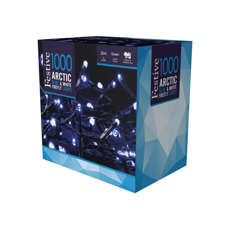 1000 Artic Blue & White Firefly Lights - XMAS LIGHTS LED - Beattys of Loughrea