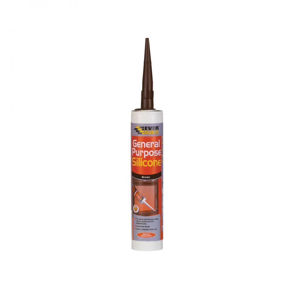Everbuild General Purpose Silicone 310ml - Brown - MASTIC/SILICONE/ADH - Beattys of Loughrea