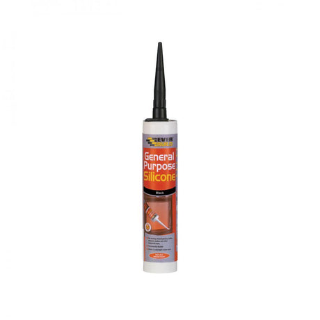 Everbuild General Purpose Silicone 310ml - Black - MASTIC/SILICONE/ADH - Beattys of Loughrea