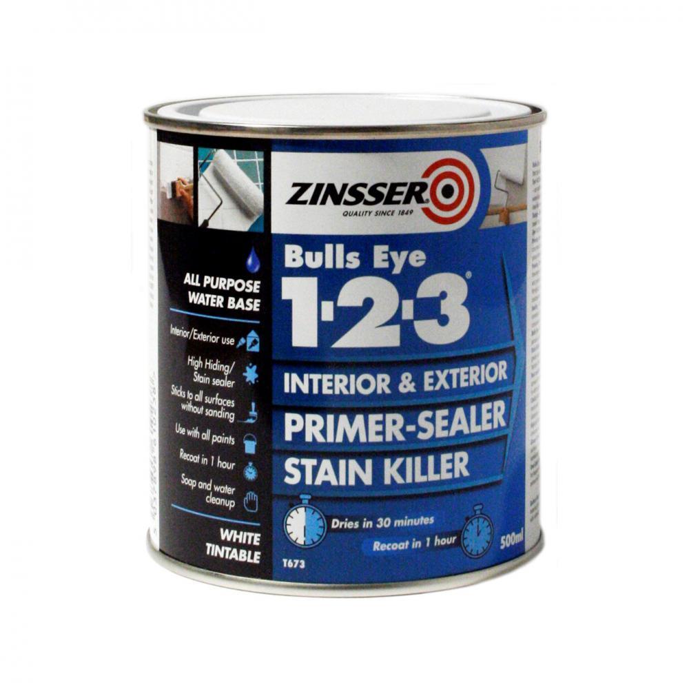Zinsser Bulls Eye 1-2-3 Primer Sealer - 500ml - EXTERIOR & WEATHERSHIELD - Beattys of Loughrea