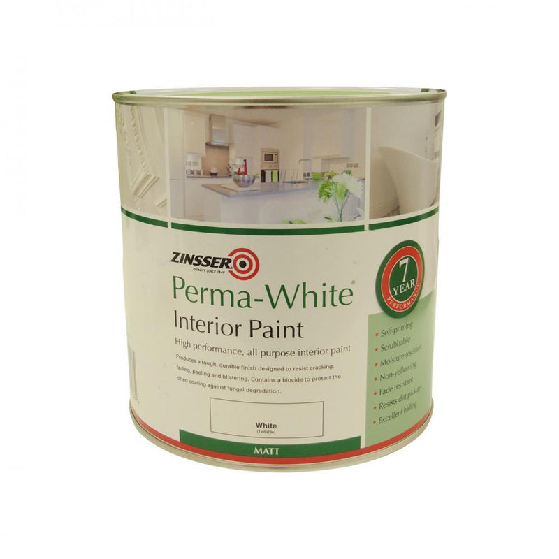 Zinsser Perma Interior Matt White Paint - 2.5 Litre - WHITES - Beattys of Loughrea