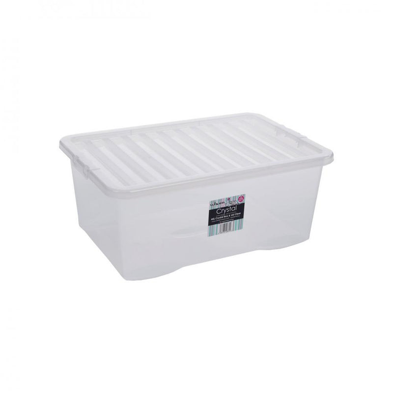 Wham Crystal Storage Box & Lid Clear - 45ltr - PVC STORAGE - TRUNK, LGE BOX , CART - Beattys of Loughrea