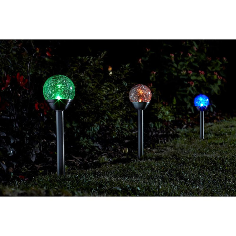 Smart Solar Crackle Globe Stake Light - 5 pack - SOLAR / GARDEN ORNAMENTS - Beattys of Loughrea