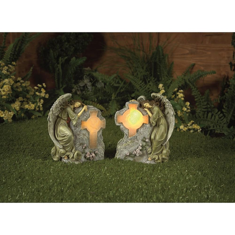 Premier Decorations Angels with Solar Light Cross - SOLAR / GARDEN ORNAMENTS - Beattys of Loughrea