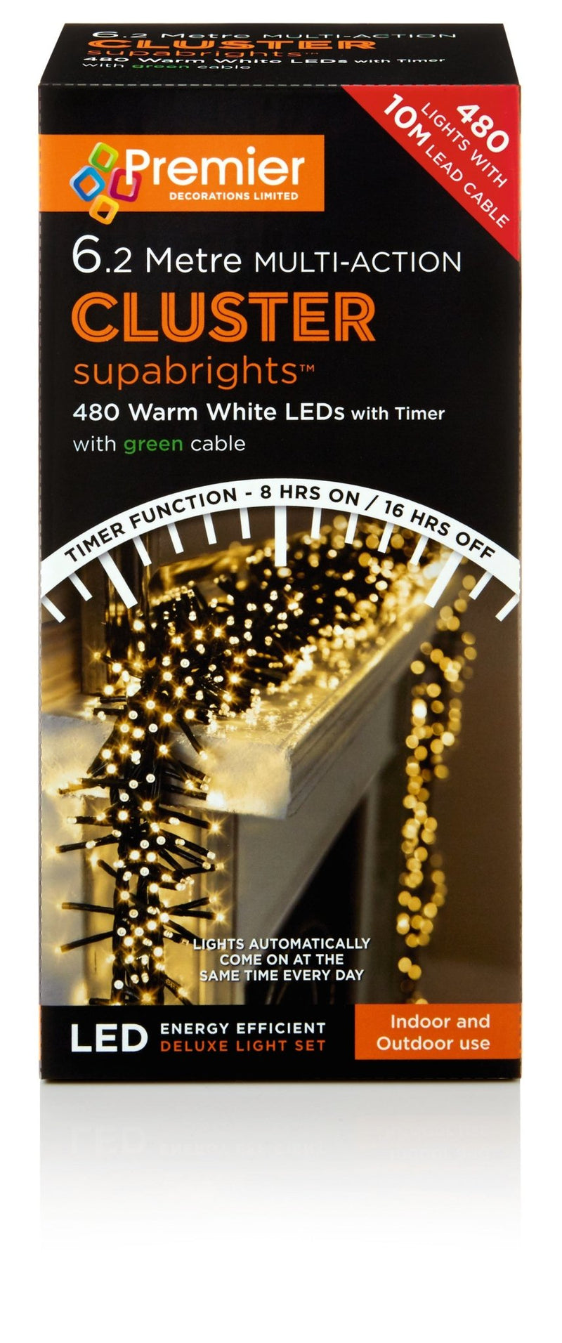 480Led Clusterbrights Warm White Lights Lv162174Ww - XMAS LIGHTS LED - Beattys of Loughrea
