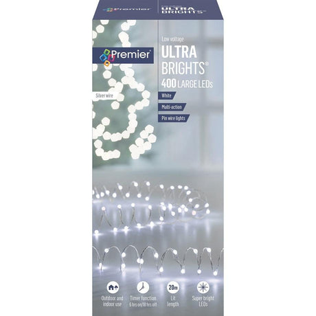 400 LV Large LED Multi-Action Ultrabrights - White - XMAS LIGHTS LED - Beattys of Loughrea