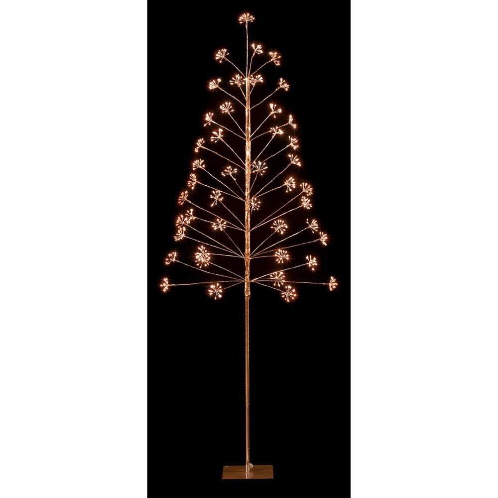 6ft Premier Sparkle Tree Rose Gold with 660 LED Warm White Microbrights Christmas Tree - 180cm - XMAS TREE ARTIFICIAL - Beattys of Loughrea