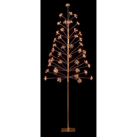 6ft Premier Sparkle Tree Rose Gold with 660 LED Warm White Microbrights Christmas Tree - 180cm - XMAS TREE ARTIFICIAL - Beattys of Loughrea