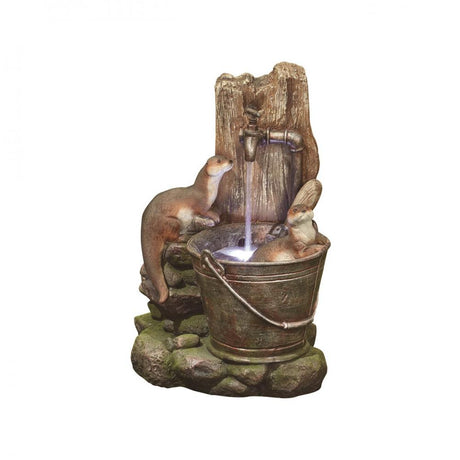 Kelkay Easy Fountain Playful Otters Water Feature - 56c - SOLAR / GARDEN ORNAMENTS - Beattys of Loughrea