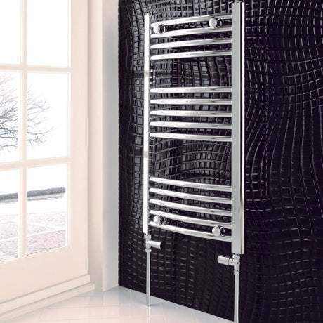 Chrome Curved Towel Warmer H 800mm x W 500mm BS2020 - RADIATORS (SC) SINGLE CONVECTOR - Beattys of Loughrea