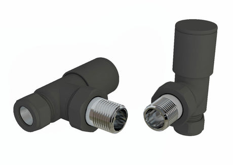 Pair Angled Anthracite Radiator Valves BS2020 - RAD VALVES/VENTS/KEYS - Beattys of Loughrea