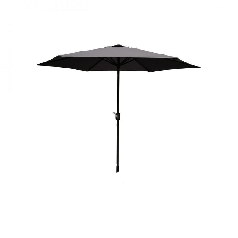 Aluminium Garden Parasol Umbrella 2.7M Crank & Tilt - Charcoal - PARASOLS - Beattys of Loughrea