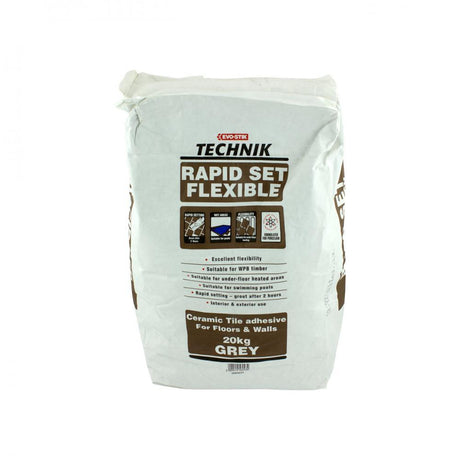 Evo Stik Technic 20Kg Rapid Set Grey Floor Tile Adhesive - TILE ADHESIVE/ADH&GROUT - Beattys of Loughrea