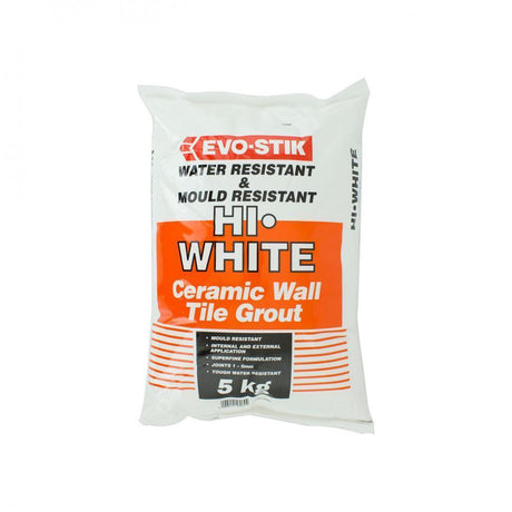 Evo-Stik Hi-White Ceramic Wall Tile Grout - 5kg - GROUT - Beattys of Loughrea