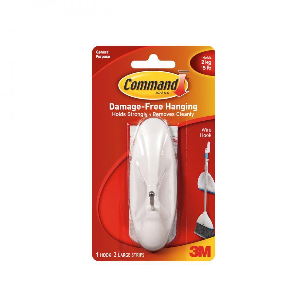 Command 3M Large Wire Hooks 3M17069 - HOOKS, PLASTIC S/ADH - Beattys of Loughrea