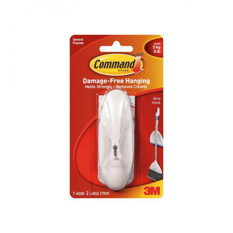 Command 3M Large Wire Hooks 3M17069 - HOOKS, PLASTIC S/ADH - Beattys of Loughrea