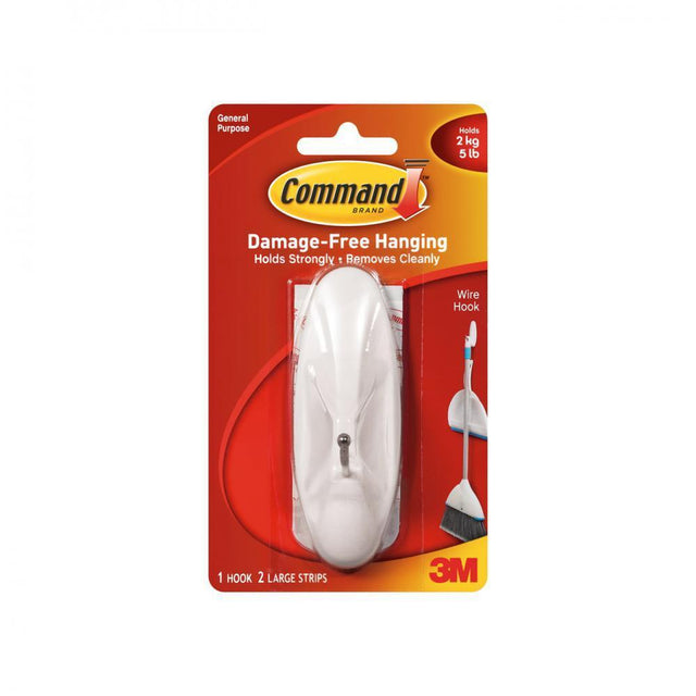 Command 3M Large Wire Hooks 3M17069 - HOOKS, PLASTIC S/ADH - Beattys of Loughrea