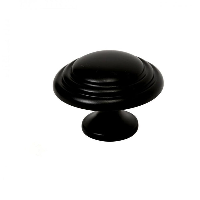 Phoenix Door Knob Double Indent - Black - CABINET KNOBS - Beattys of Loughrea
