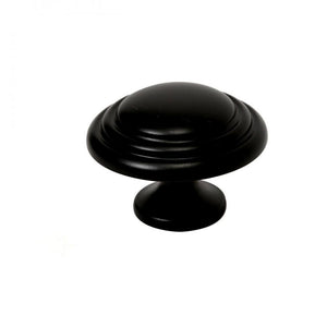 Phoenix Door Knob Double Indent - Black - CABINET KNOBS - Beattys of Loughrea