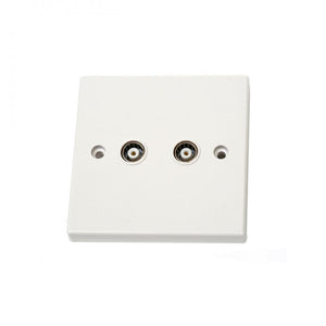 Phoenix 2 Gang Flush TV Socket - SWITCHES - Beattys of Loughrea