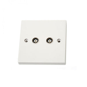 Phoenix 2 Gang Flush TV Socket - SWITCHES - Beattys of Loughrea