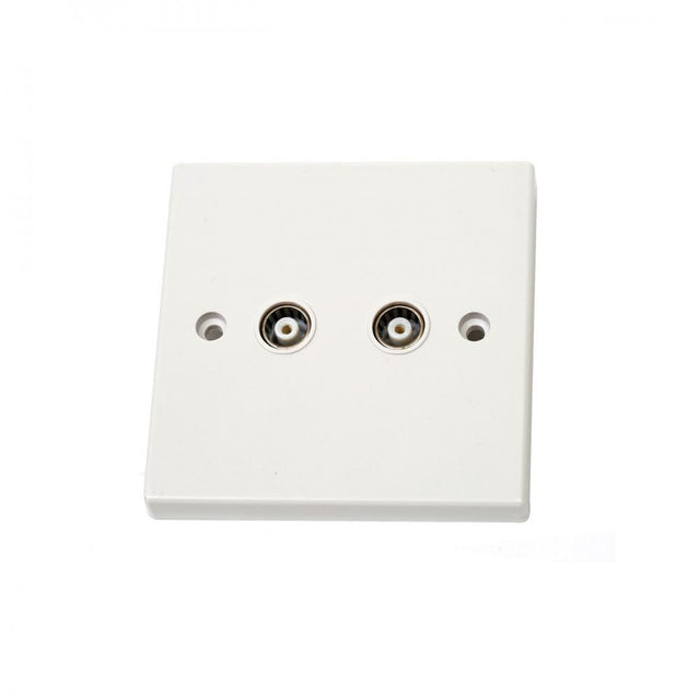 Phoenix 2 Gang Flush TV Socket - SWITCHES - Beattys of Loughrea
