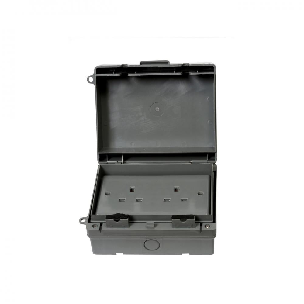 Phoenix IP65 Outdoor H/D 2 Gang Socket Outlet - 13 Amp - CORRYS PREPACKED - Beattys of Loughrea