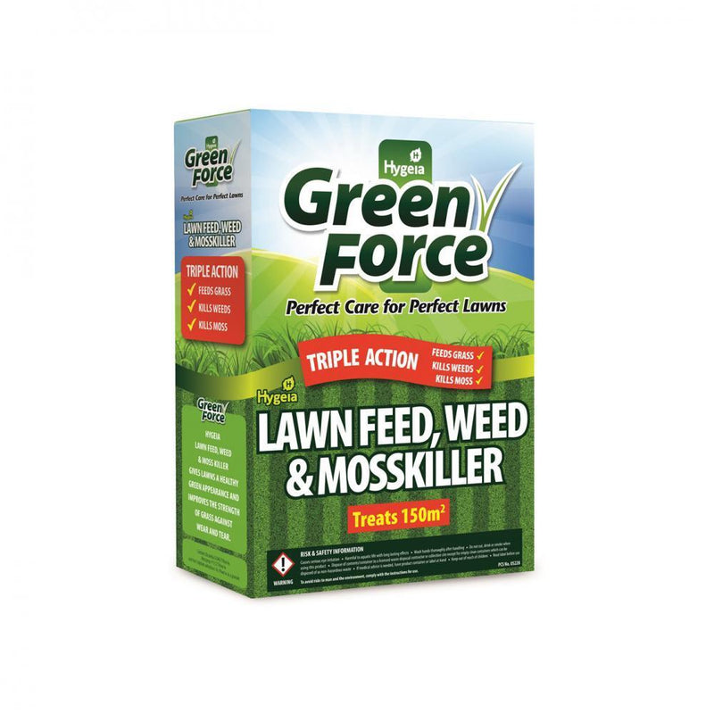 Green Force Lawn Feed, Weed & Mosskiller - 3kg - FERTILISER GRANULAR/SOLUBLE/LIQ - Beattys of Loughrea