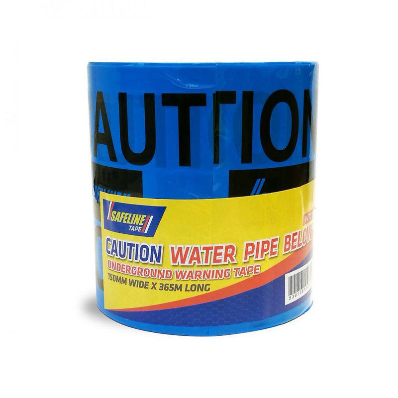 Safeline Caution Water Pipe Below Warning Tape - 150mm - SAFETY / WARNING TAPE - Beattys of Loughrea