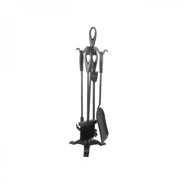 De Vielle 5 Piece Tear Drop Companion Set - Black - FIREPLACE - COMPANION SET - Beattys of Loughrea