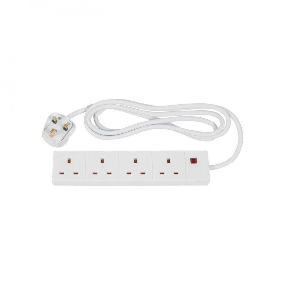 Powermaster 4 Gang Extension Lead - 2m - EXTENTION REELS - Beattys of Loughrea