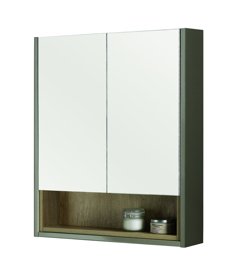 Bathroom Studio Lucca 60cm Mirror Cabinet - Gloss Taupe - VANITY UNITS - Beattys of Loughrea
