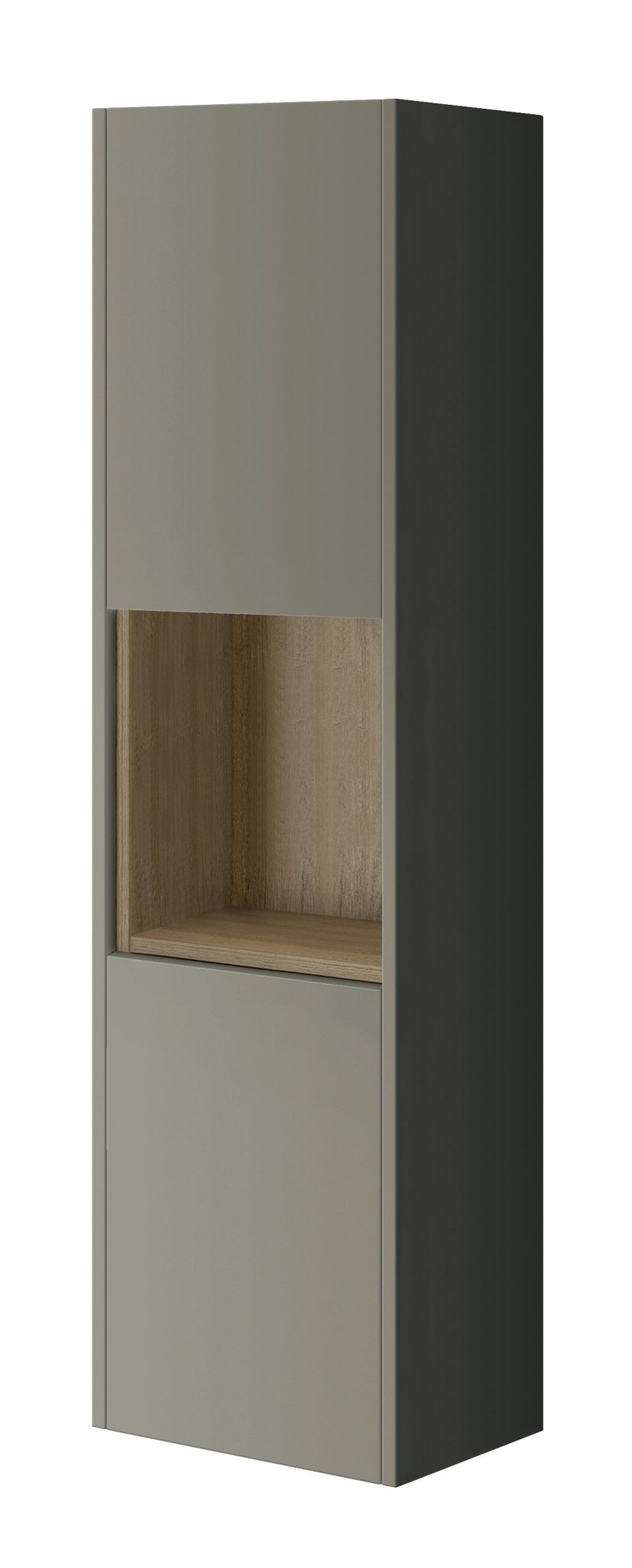 Bathroom Studio Lucca 35cm Tall Boy Wall Cabinet- Gloss Taupe - VANITY UNITS - Beattys of Loughrea