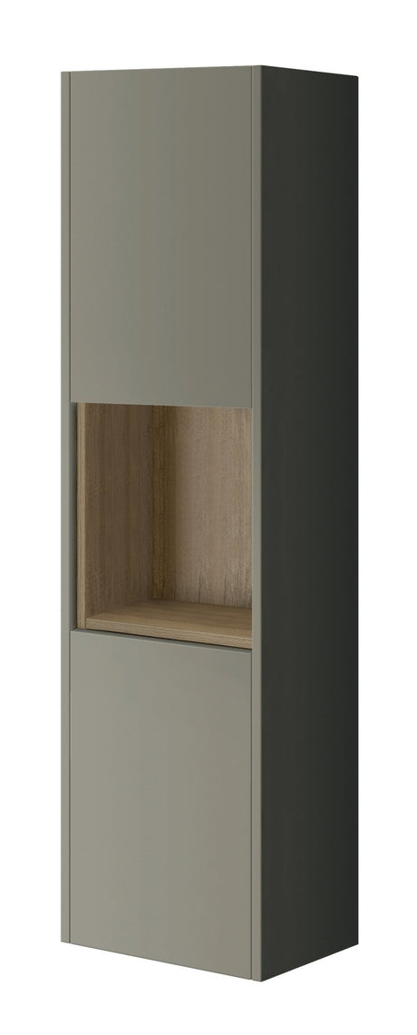 Bathroom Studio Lucca 35cm Tall Boy Wall Cabinet- Gloss Taupe - VANITY UNITS - Beattys of Loughrea