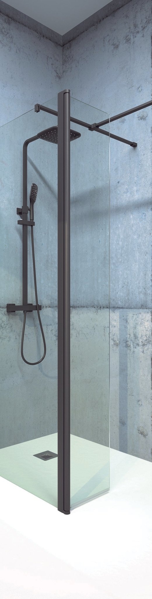 Bathroom Studio Aspect Black Wetroom Flipper Panel 300mm BS2020 - SHOWER DOORS - Beattys of Loughrea