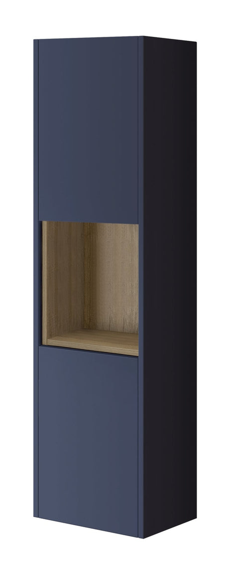 Bathroom Studio Lucca 35cm Tall Boy Wall Cabinet- Matt Sapphire Blue - VANITY UNITS - Beattys of Loughrea