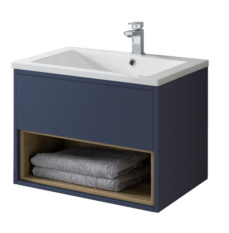 Bathroom Studio Lucca 80cm Wall Hung Unit - Matt Sapphire Blue - VANITY UNITS - Beattys of Loughrea