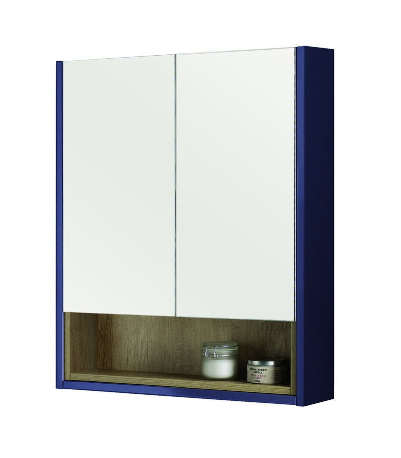Bathroom Studio Lucca 80cm Mirror Cabinet - Matt Sapphire Blue - LIGHT UP MIRROR FOR VANITY - Beattys of Loughrea